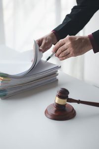 lawyer reviewing documentation for civil litigation
